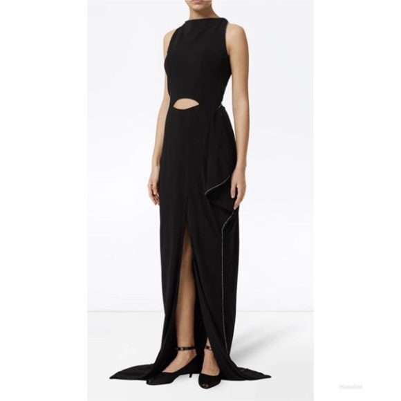 New! Burberry London RUNWAY Cut Out Crystal Embellished Black Maxi Long Dress - Picture 1 of 16
